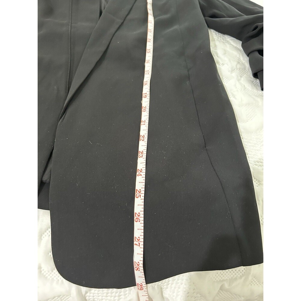 Chicos Sz 0 Womens Sz 4 Blazer Business Soft Ruched 3/4 Sleeve Black NWT Lining - Picture 7 of 8